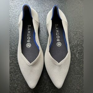 Rothy's light grey and Blue “The Point” Diamond Twill  Women's Flats